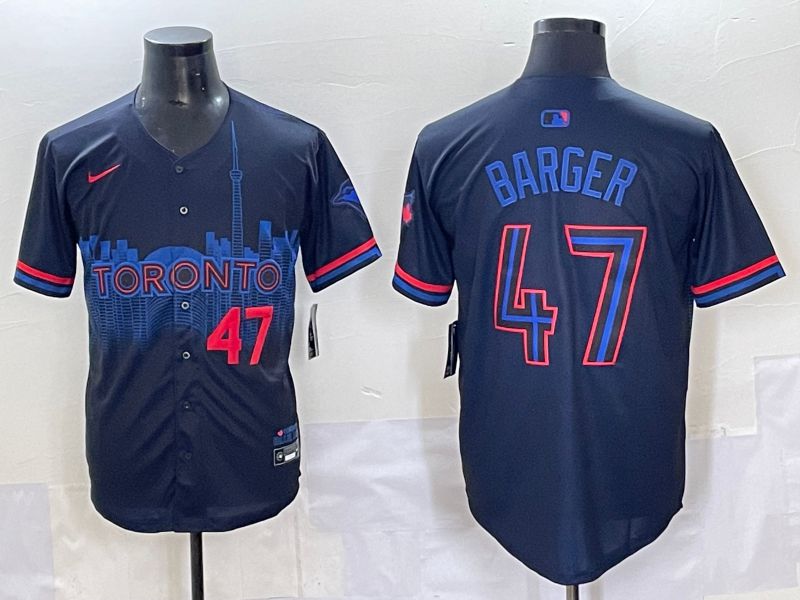 Men 2025 Toronto Blue Jays #47 Barger Black Joint Name Nike MLB Jersey style 4->toronto blue jays->MLB Jersey